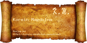 Korein Magdolna névjegykártya